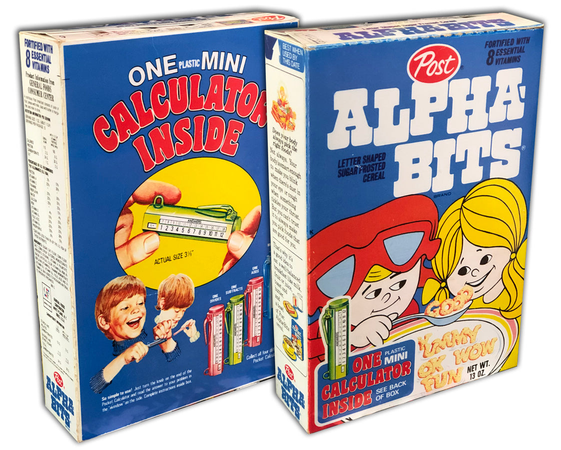 Alpha Bits Computer Cereal Box: Alpha Bits (Mini-Calculator) – The Toyroom Repro & Custom ...