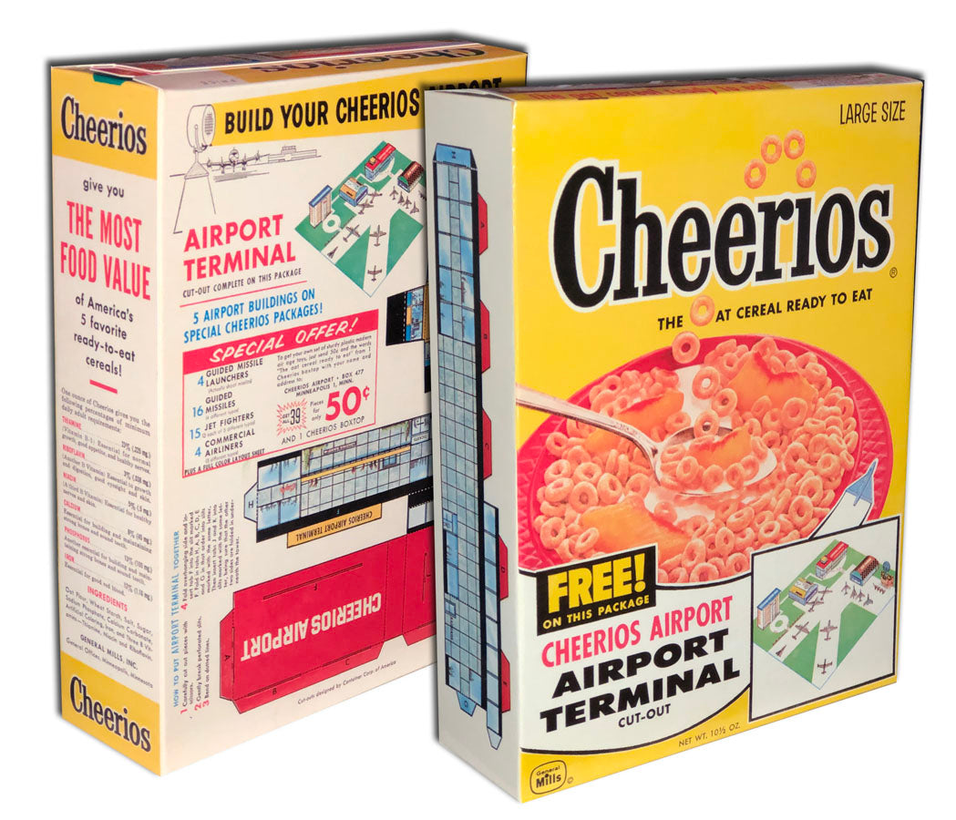 Custom Cheerios Box Cereal Box: Cheerios (1958 Airport Terminal) – The Toyroom Repro ...